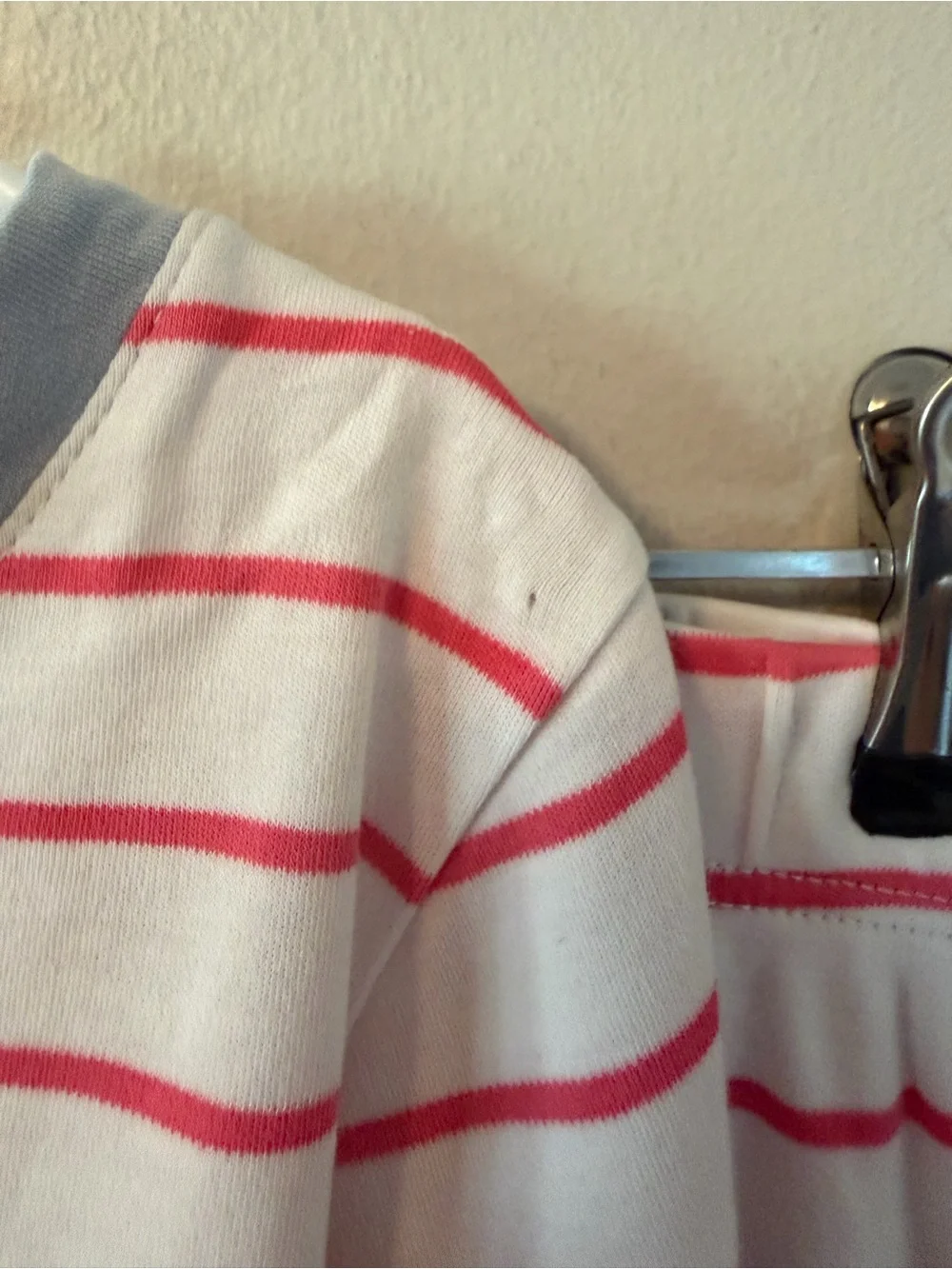 Lake Girls White and Pink Stripe Long-Sleeve Pajama Set
